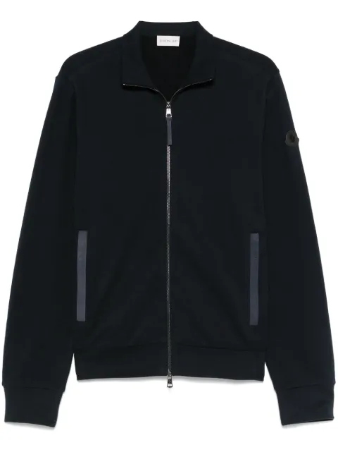 Moncler suede-trim sweatshirt