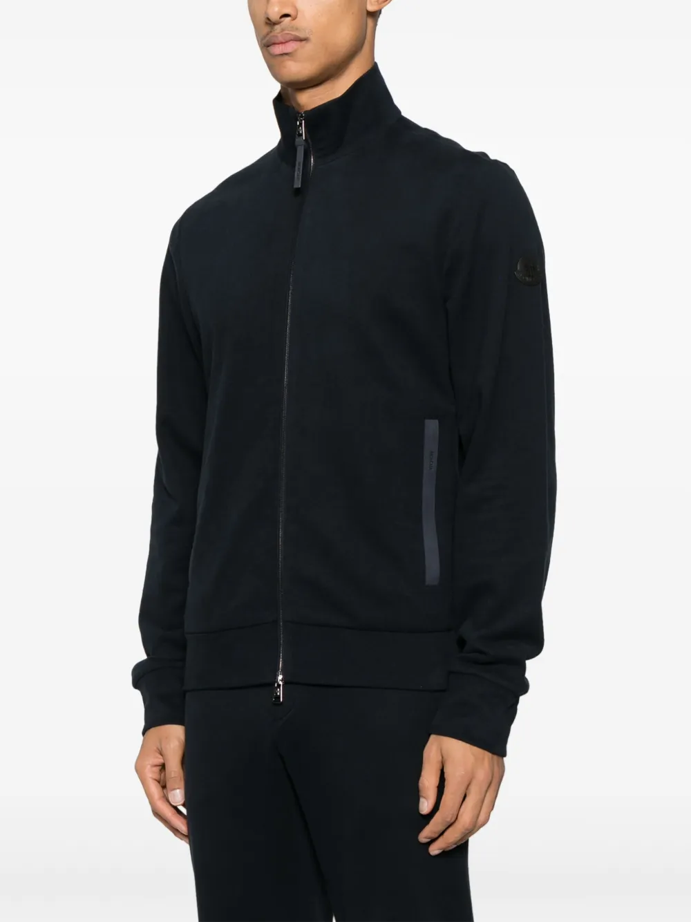 Moncler Sweater met suède afwerking Blauw