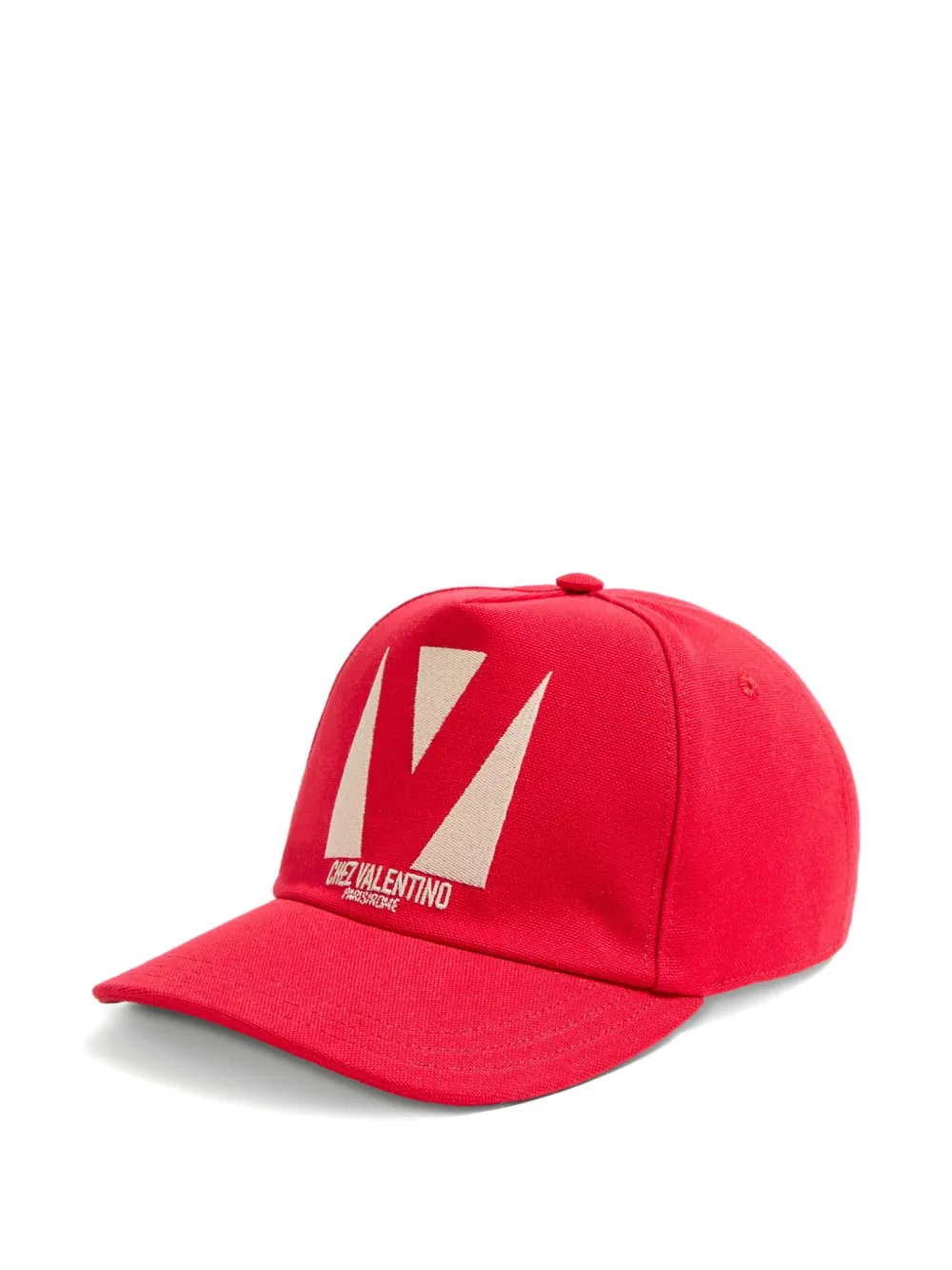  Valentino Garavani Chez Cotton Baseball Cap - Red 