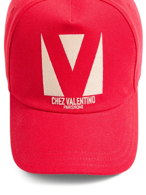 Valentino Baseball Hat VALENTINO GARAVANI Embroidered cotton-canvas baseball hat  main image 3