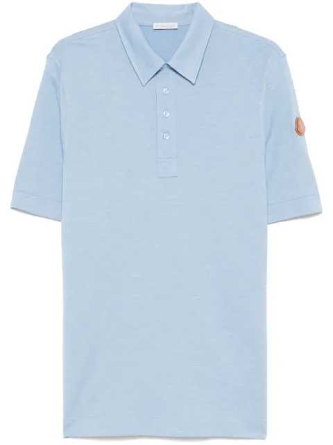 Moncler double leather-logo polo shirt
