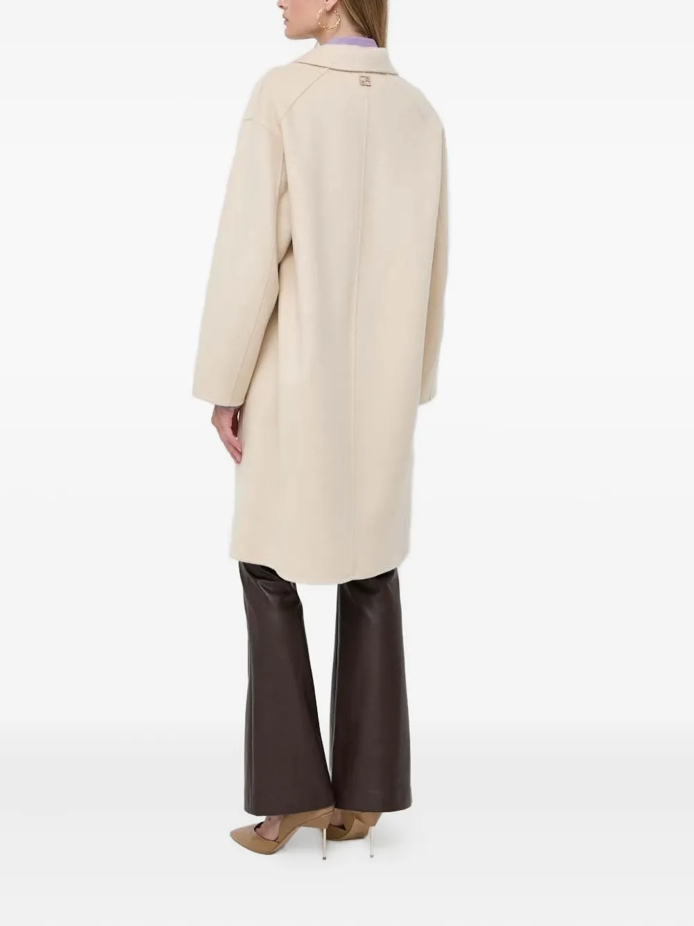Beatrice B Notched-lapels Buttoned Coat In Neutral