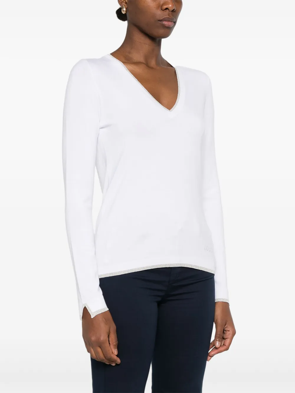 LIU JO Tanktop met lurex detail Wit