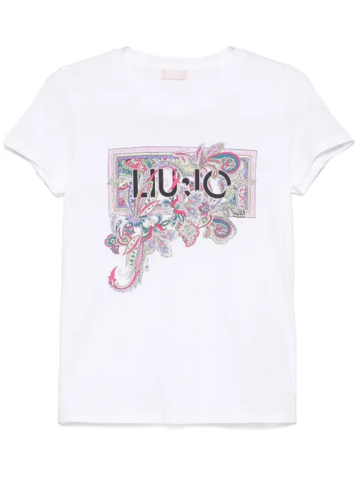 T-shirt à ornements en cristal - LIU JO - Modalova