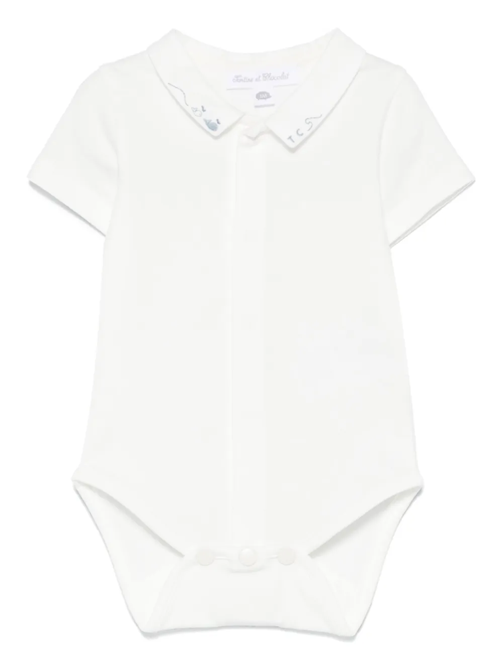 Tartine Et Chocolat Logo-embroidered Bodysuit In White