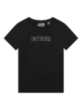 guess kids sequin-logo t-shirt - Black