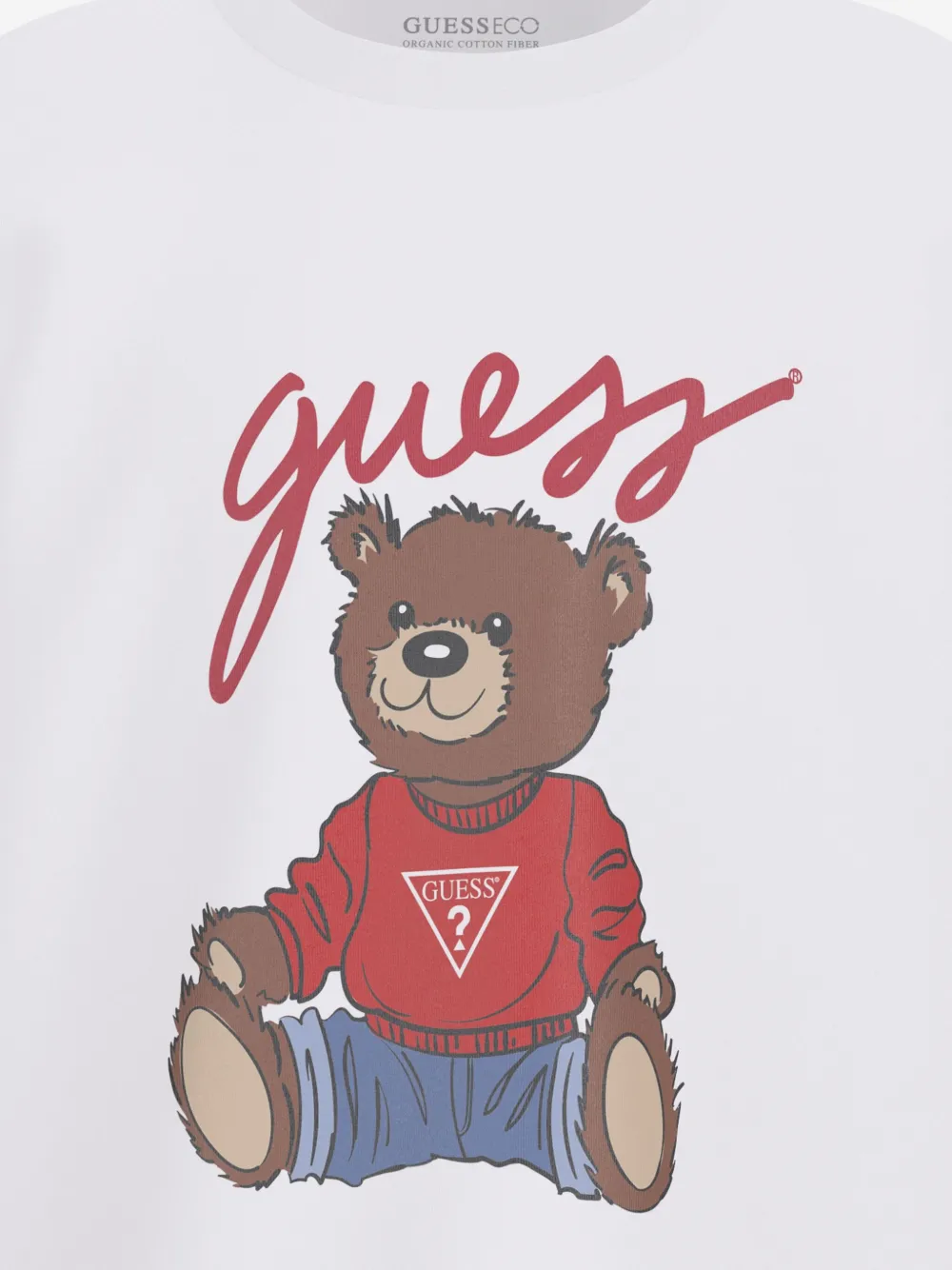 guess kids T-shirt met teddybeerprint Wit