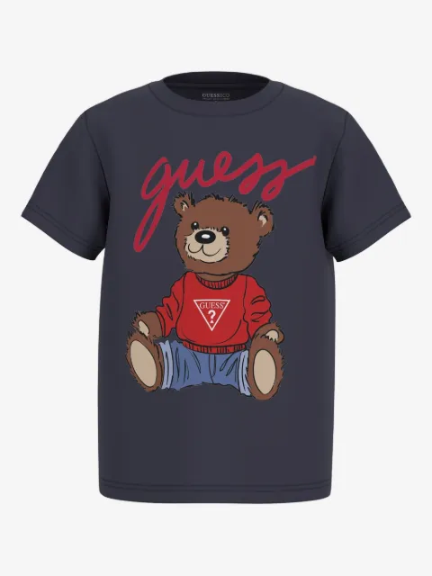 guess kids teddy bear-print t-shirt
