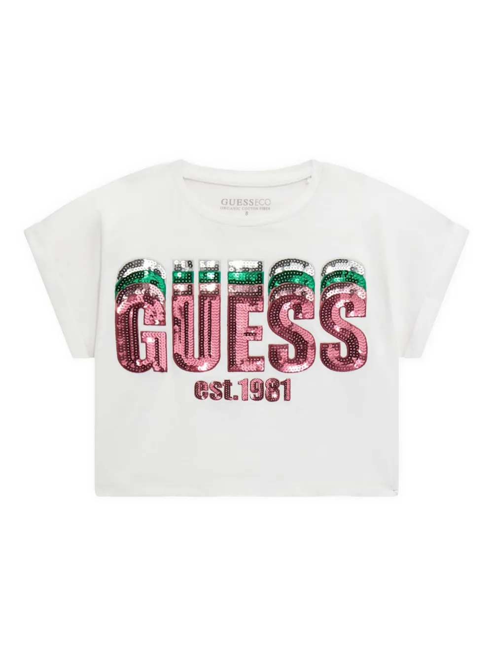 guess kids sequin-embellished t-shirt | White | Image 1