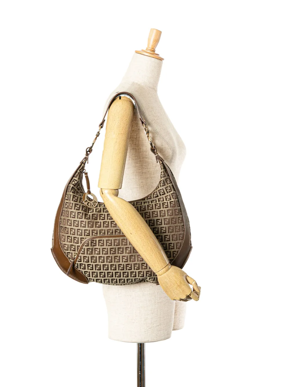 Fendi Pre-Owned 2000-2010 Zucchino canvas Chef hobo tas - Bruin