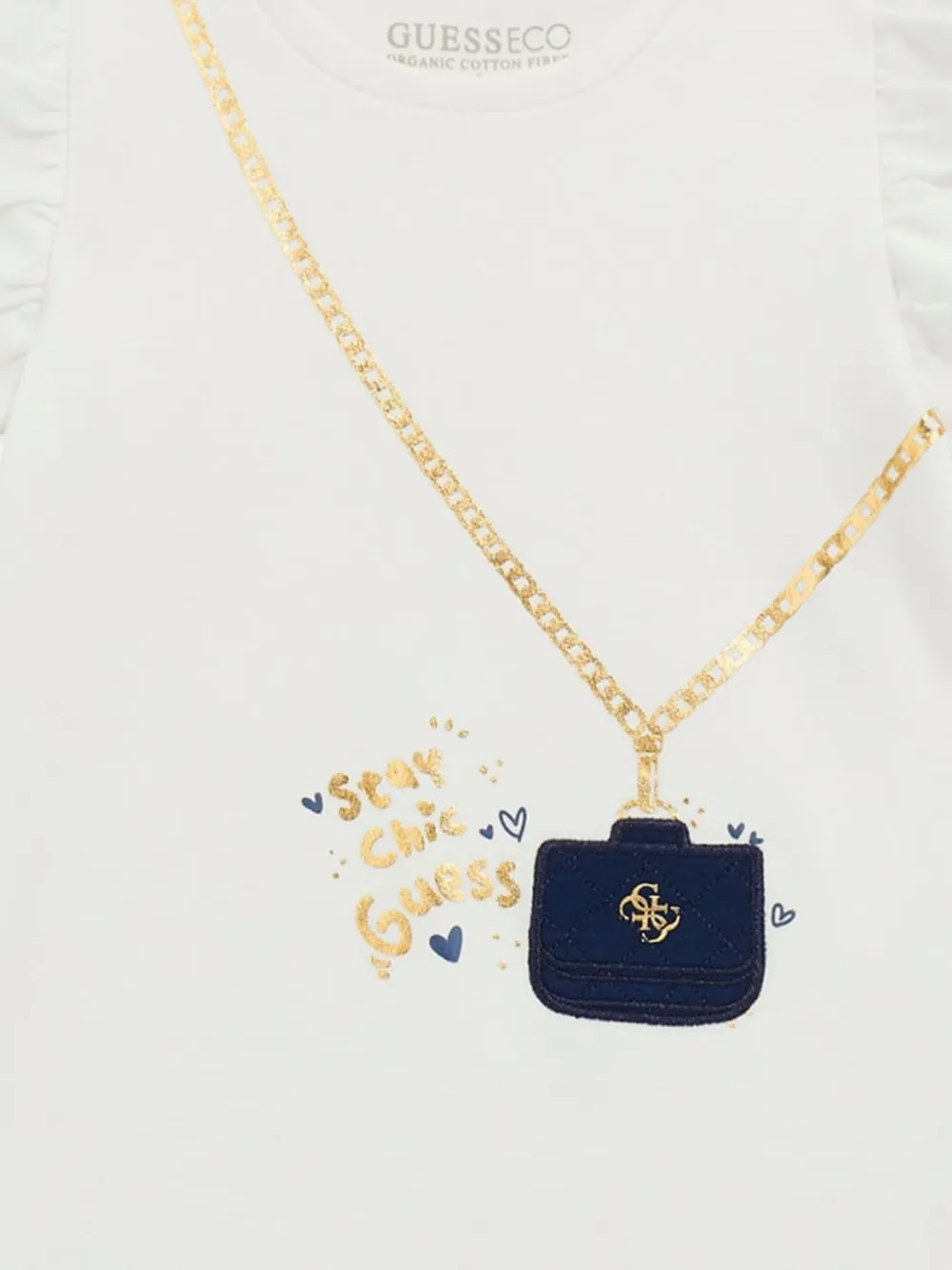 guess kids Jurk met schakelketting Wit