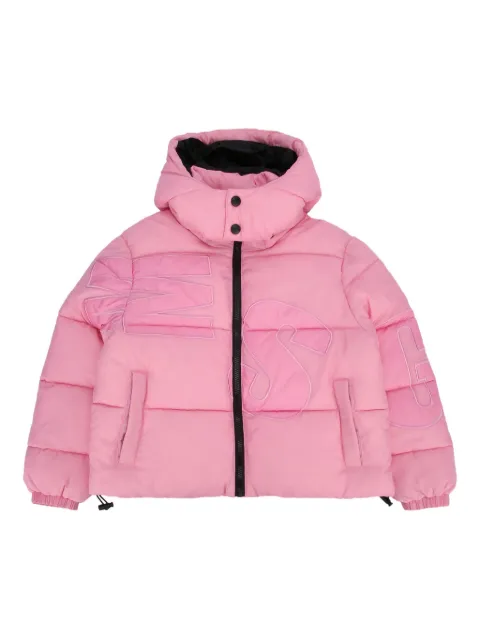 MSGM Kids جاكيت منفوخ بنقش مونوغرام