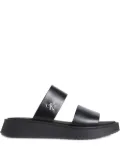 Calvin Klein Jeans double-strap platform flat sandals - Black