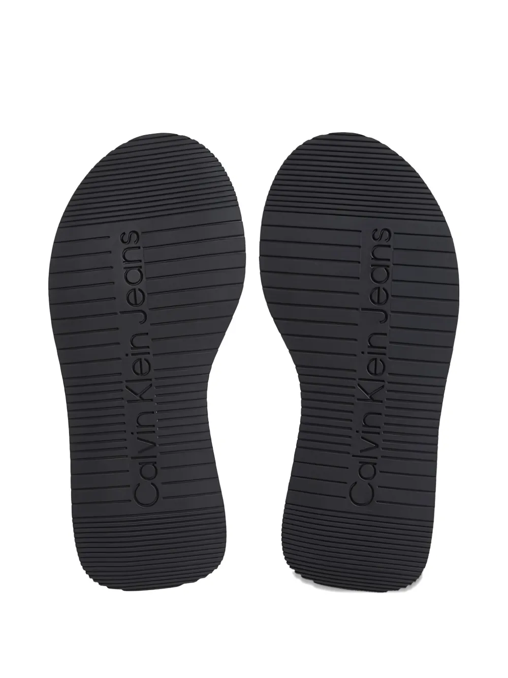 Calvin Klein Jeans double-strap platform flat sandals Black