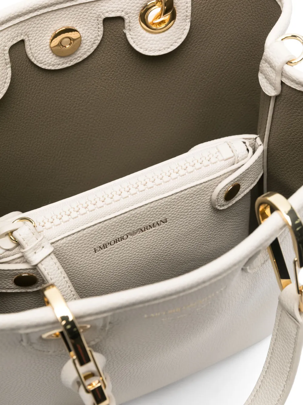 Emporio Armani Shopper met logo jacquard Beige