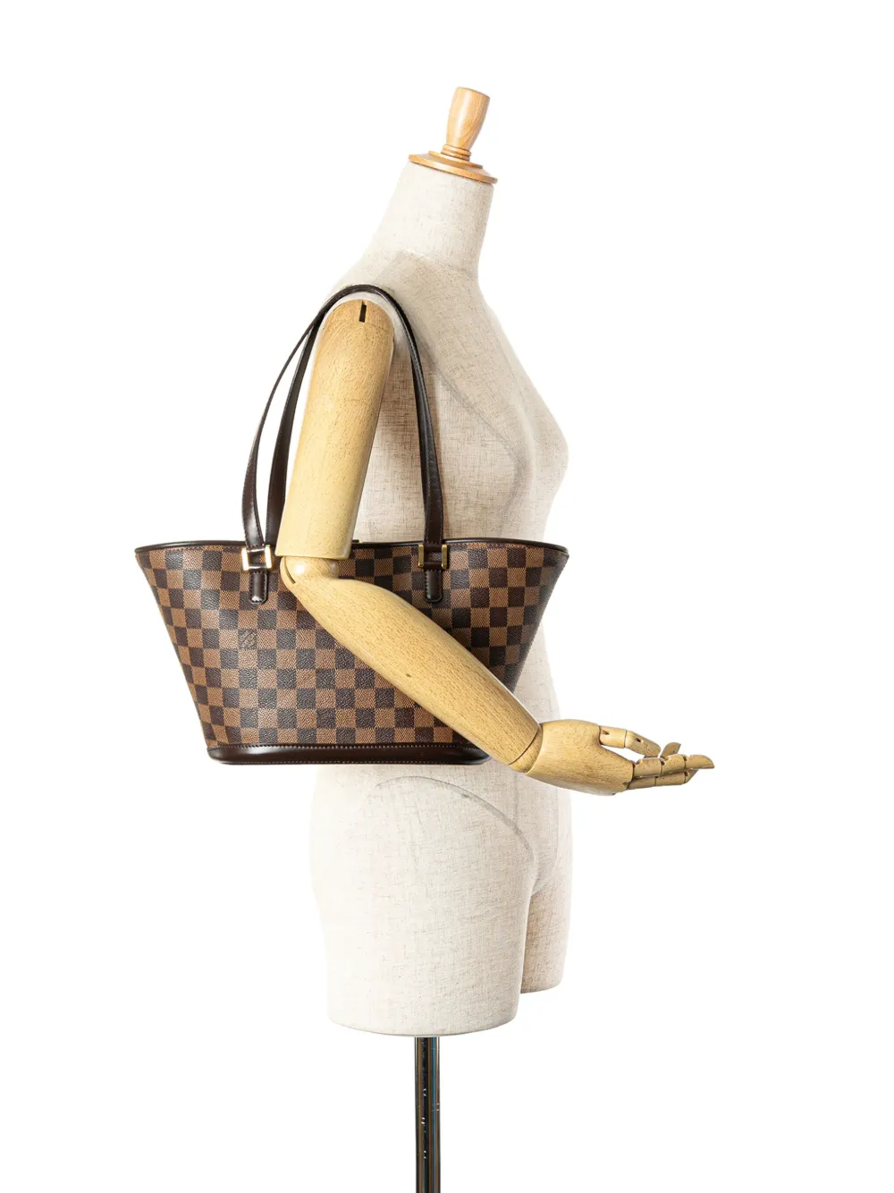 Louis Vuitton Pre-Owned 2004 Damier Ebene Manosque PM schoudertas - Bruin