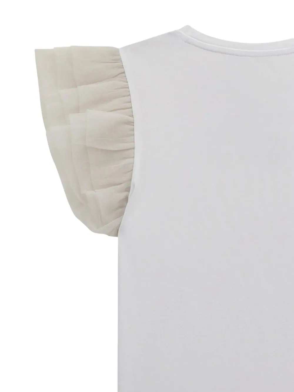 guess kids T-shirt met ruches mouwen Wit
