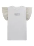 guess kids ruffle-sleeve t-shirt - White