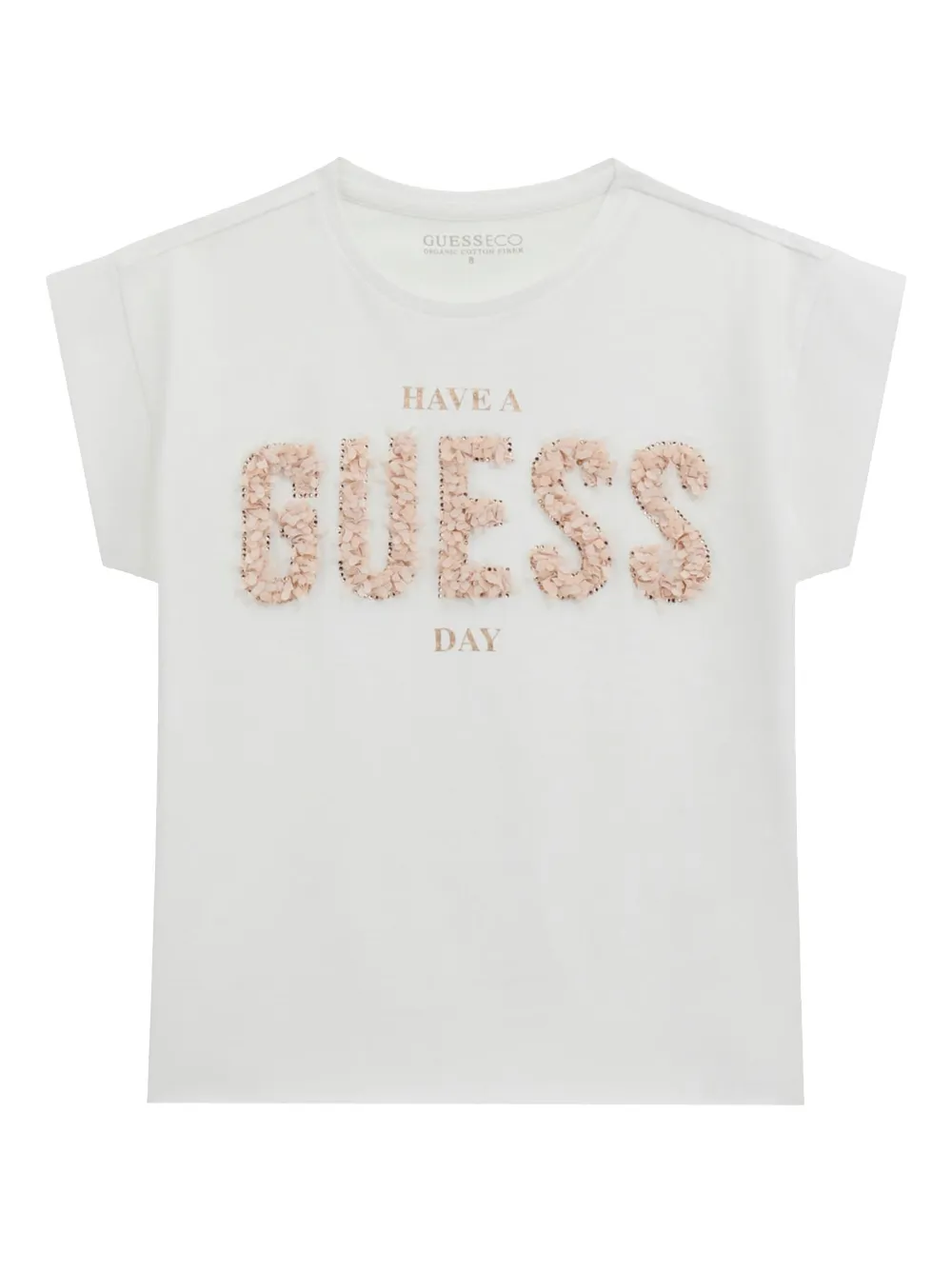guess kids playera con logo de bouclé | blanco | Image 1