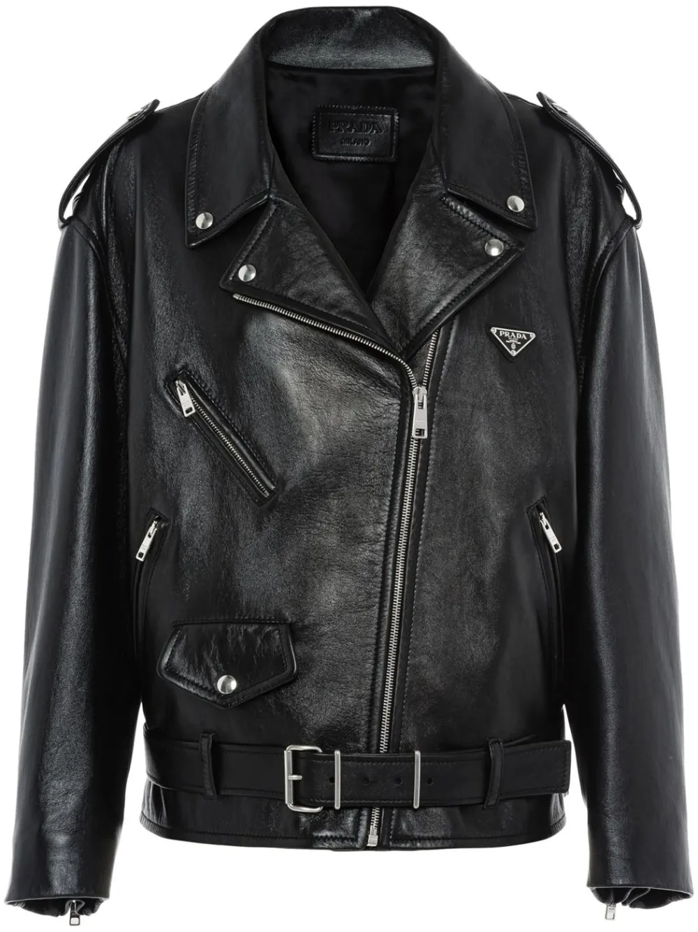 Fashion Concierge Vip Prada - nappa-leather Biker Jacket | FARFETCH JP