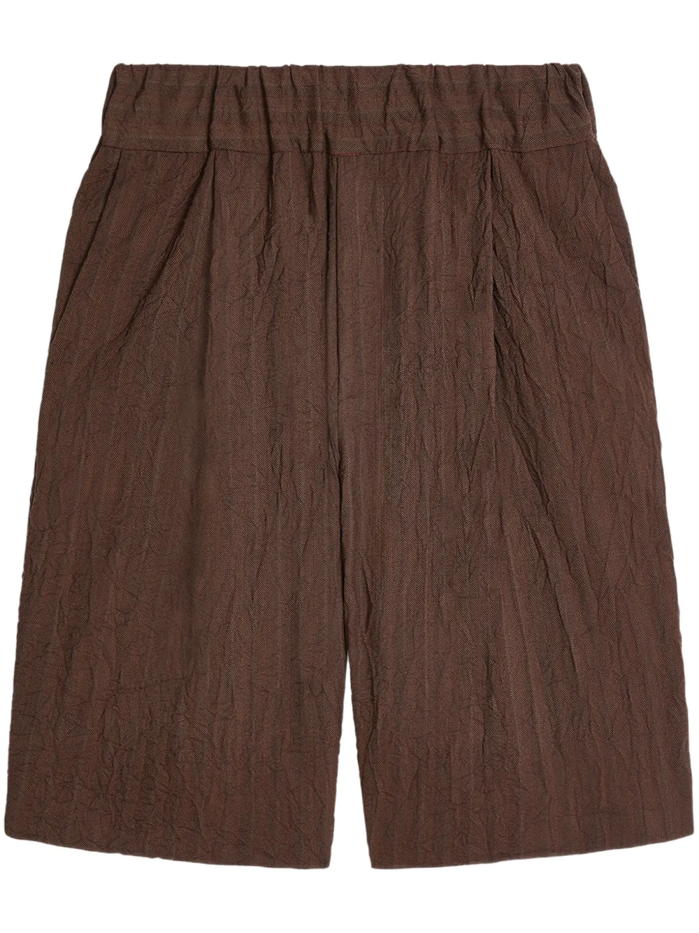 DRIES VAN NOTEN pleated bermuda shorts | Brown | Image 1