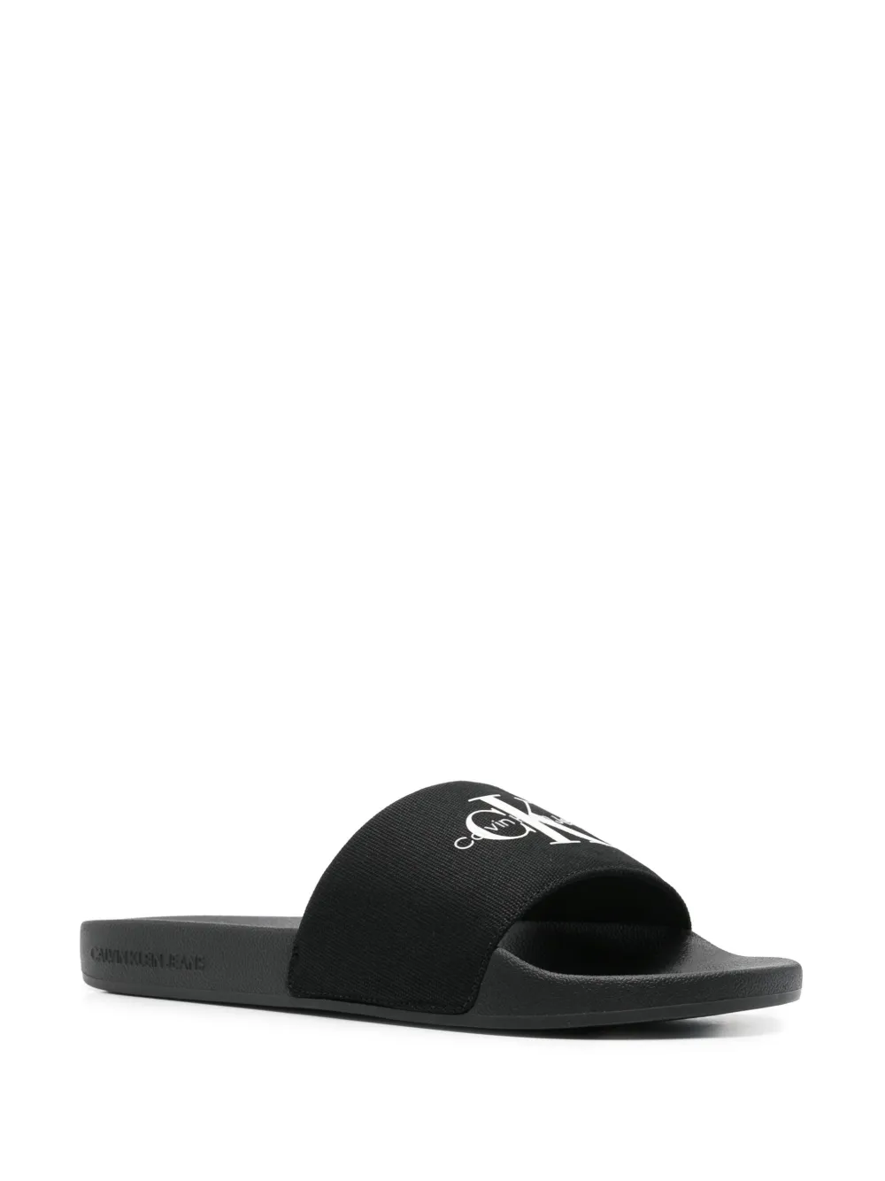 Calvin Klein Jeans Slippers met logoprint - Zwart
