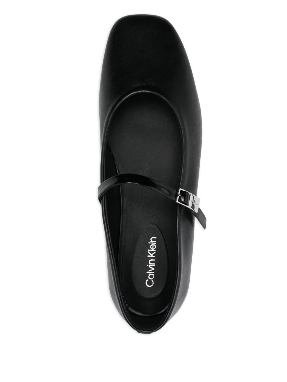 Calvin Klein buckle ballet flats Black