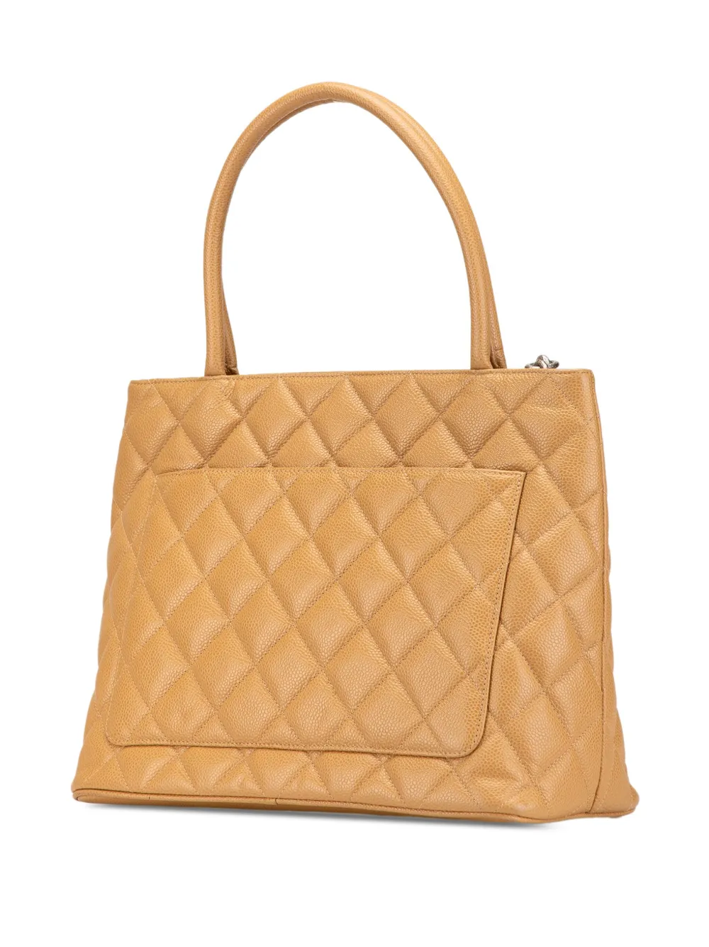 Pre-owned Chanel 2000-2002 Caviar Medallion Tote Bag In Brown