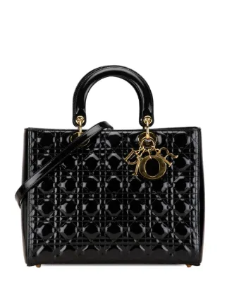 美品・ヴィンテージ【Dior】2016 パテント サッチェルバッグ Christian Dior Pre-Owned 2016 マイクロ オンブレ パテント