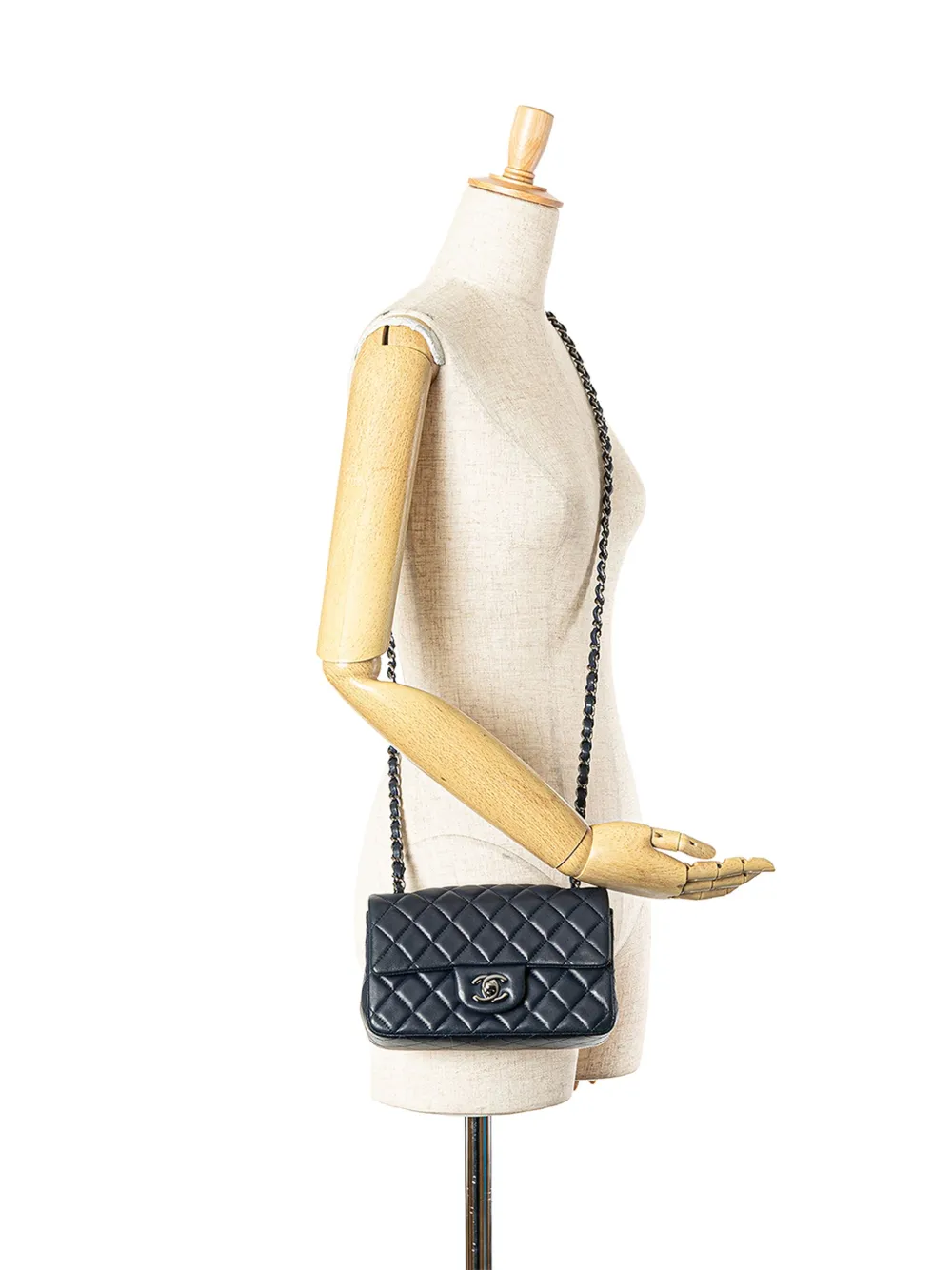 CHANEL Pre-Owned 2013-2014 kleine Classic lamsleren Rechthoekige Single Flap crossbodytas - Blauw