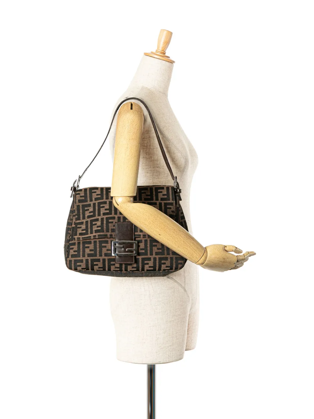 Fendi Pre-Owned 2000-2010 Zucca Canvas Mamma Forever schoudertas - Bruin