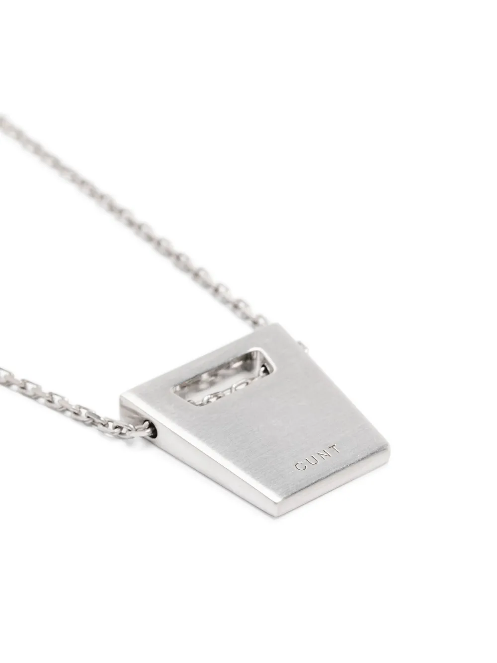 Rick Owens logo-engraved necklace - Zilver