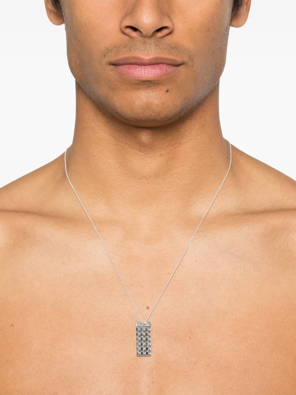 Le Gramme pyramid-pendant necklace - Zilver