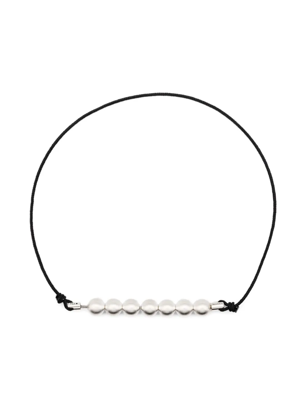 Le Gramme Beaded Cord Bracelet In Silver