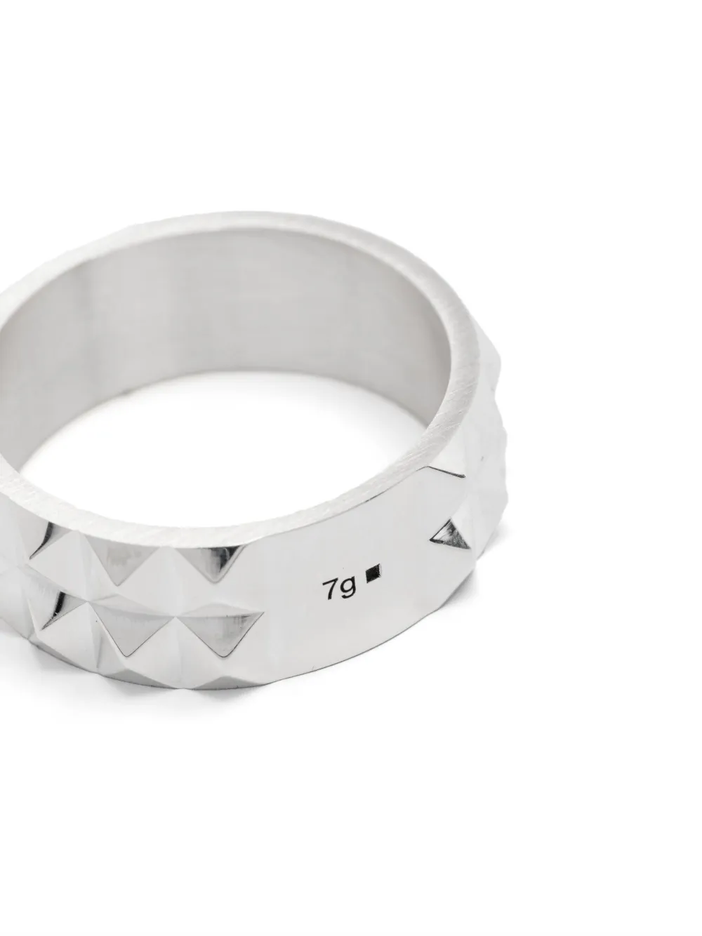 Le Gramme 7G Guilloché Pyramid Ribbon ring - Zilver