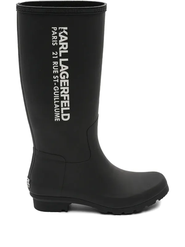 Karl Lagerfeld Logo Rain Boots Black FARFETCH JO