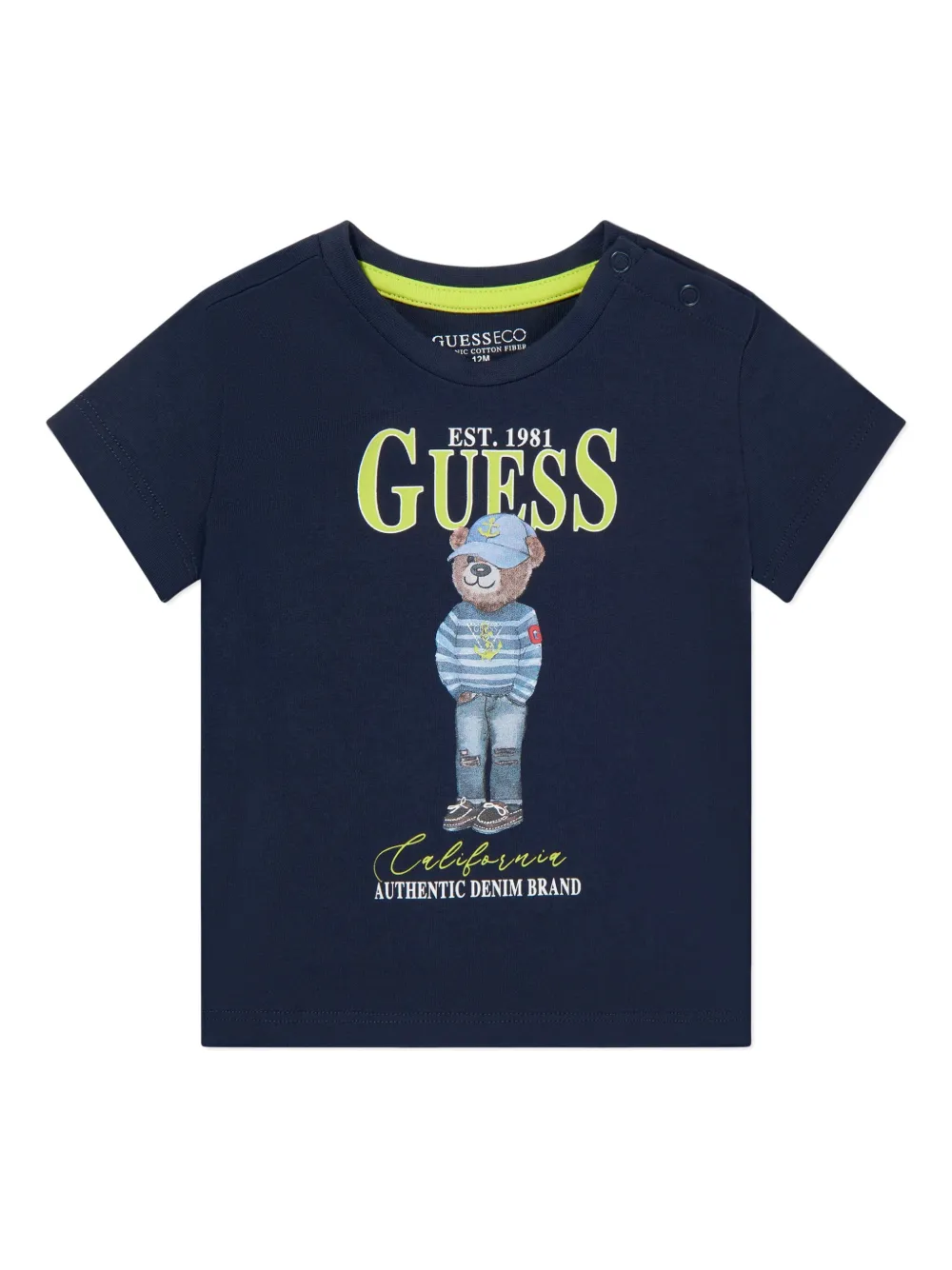 Image 1 of guess kids logo-print T-shirt