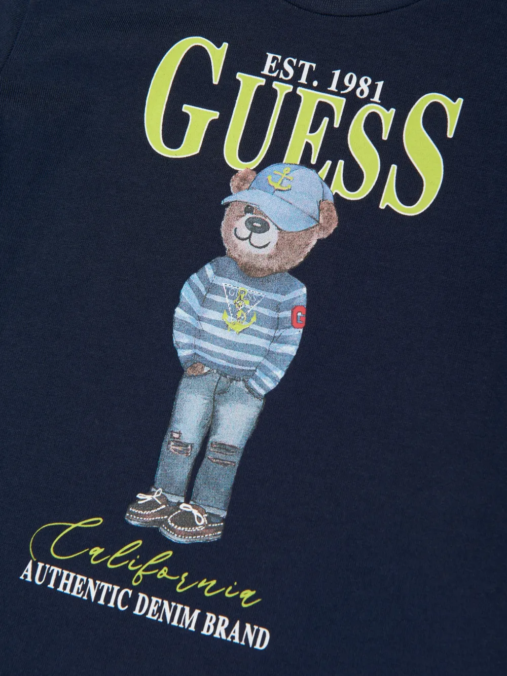 guess kids T-shirt met logoprint Blauw