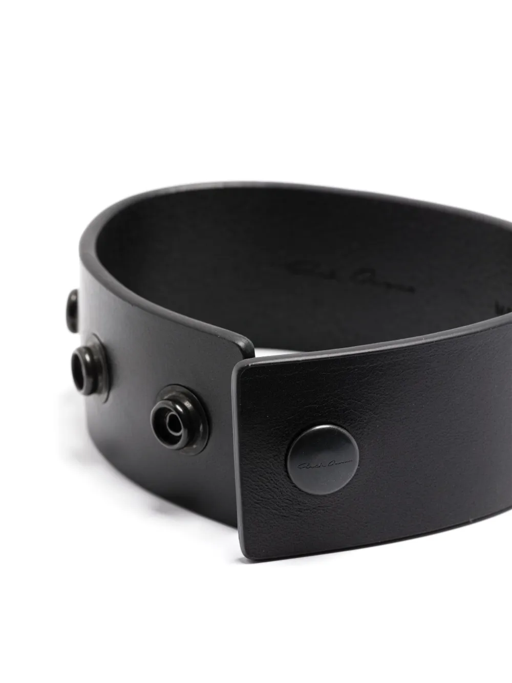 Rick Owens leather bracelet - Zwart