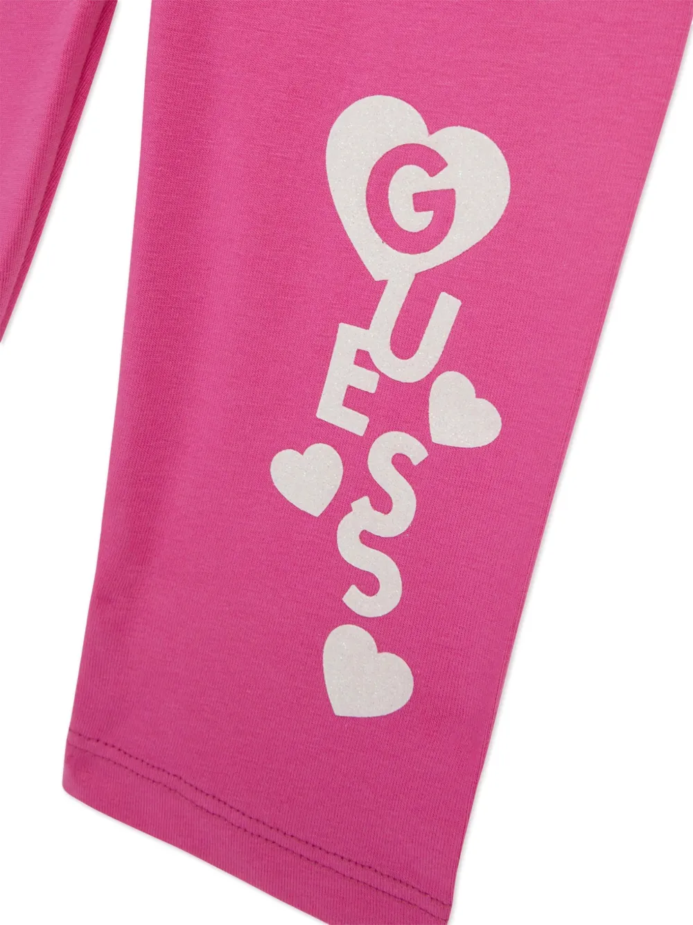 guess kids Legging met hartvormige logoprint Roze