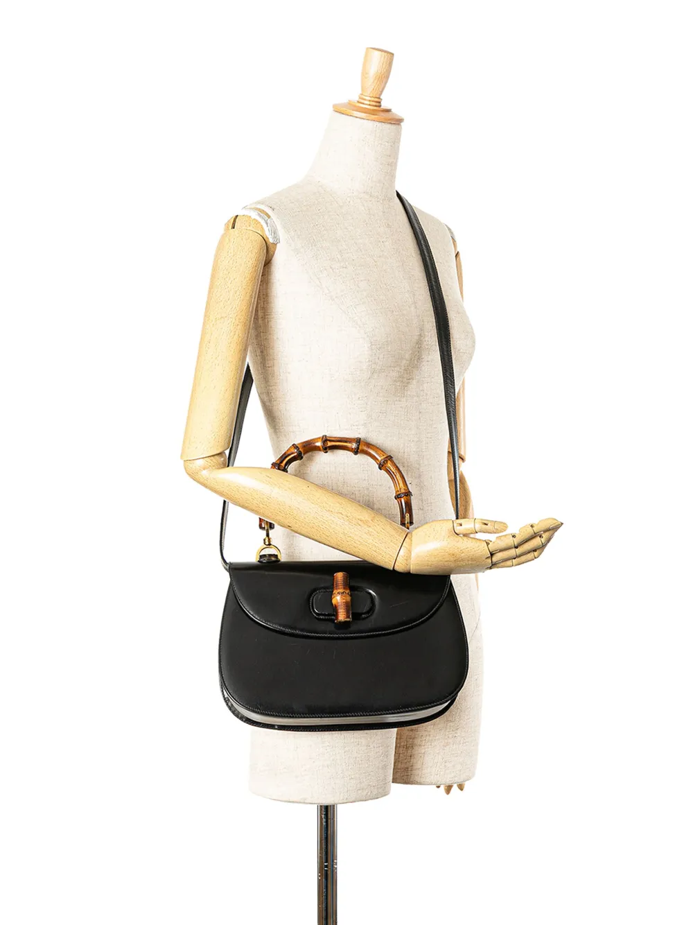 Gucci Pre-Owned 1900s kalfsleren Bamboo Night boekentas - Zwart