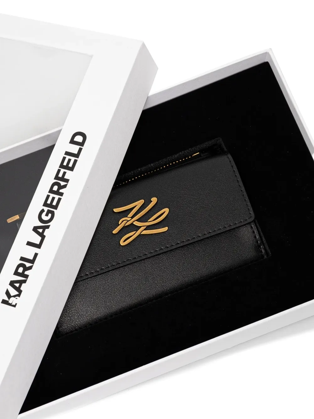 Karl Lagerfeld Leren portemonnee Zwart