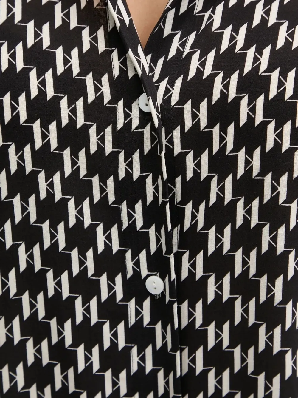 Karl Lagerfeld Geometric-print Shirt In Gray