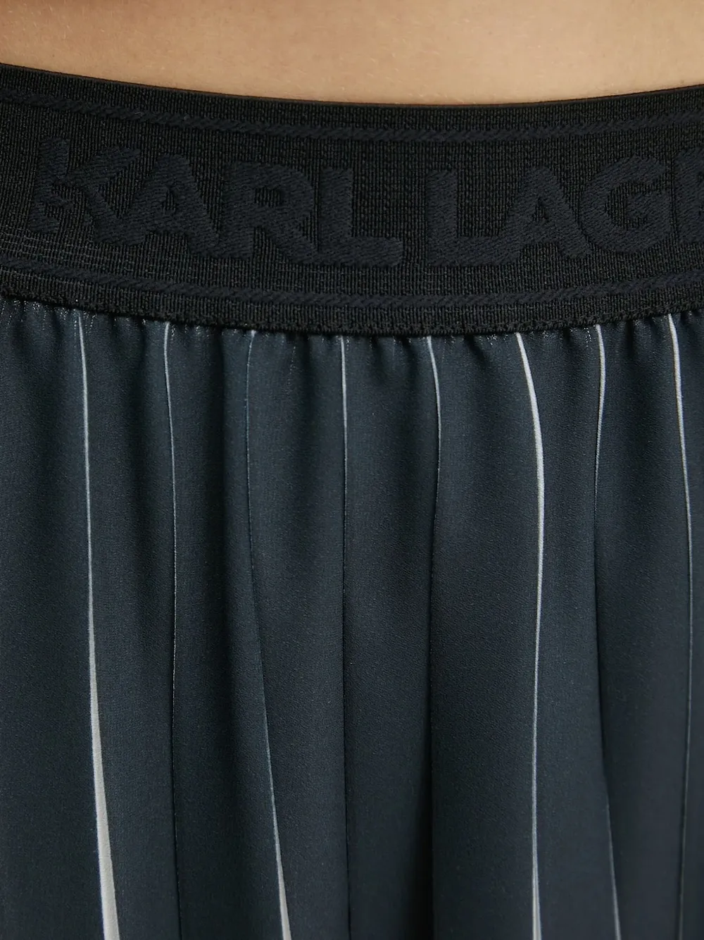 Karl Lagerfeld Gestreepte plooirok Zwart