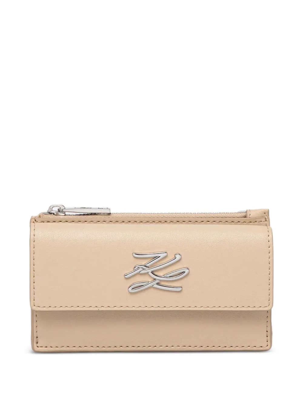 Karl Lagerfeld logo-plaque wallet - ニュートラル Karl Lagerfeld logo-plaque wallet - ニュートラル
