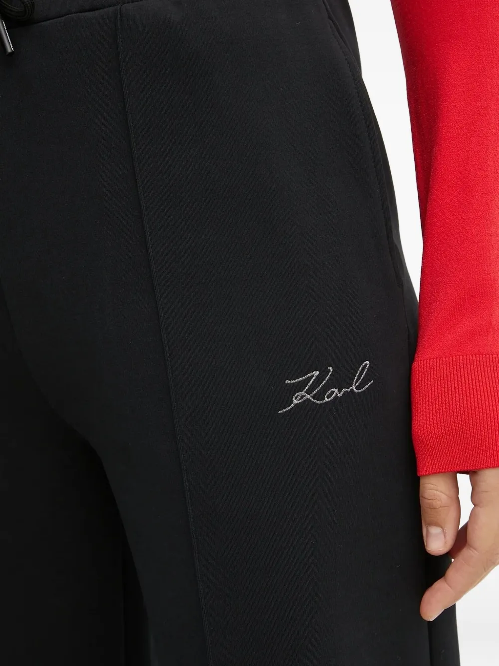 Karl Lagerfeld Broek met logodetail Zwart