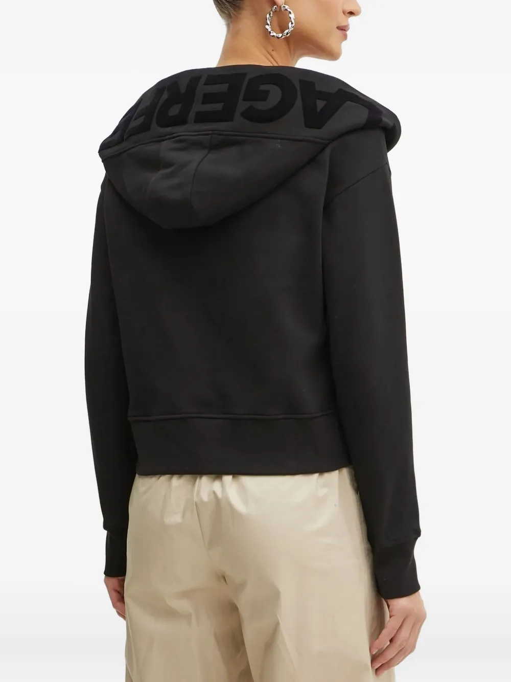 Karl Lagerfeld Hoodie met logo-jacquard Zwart