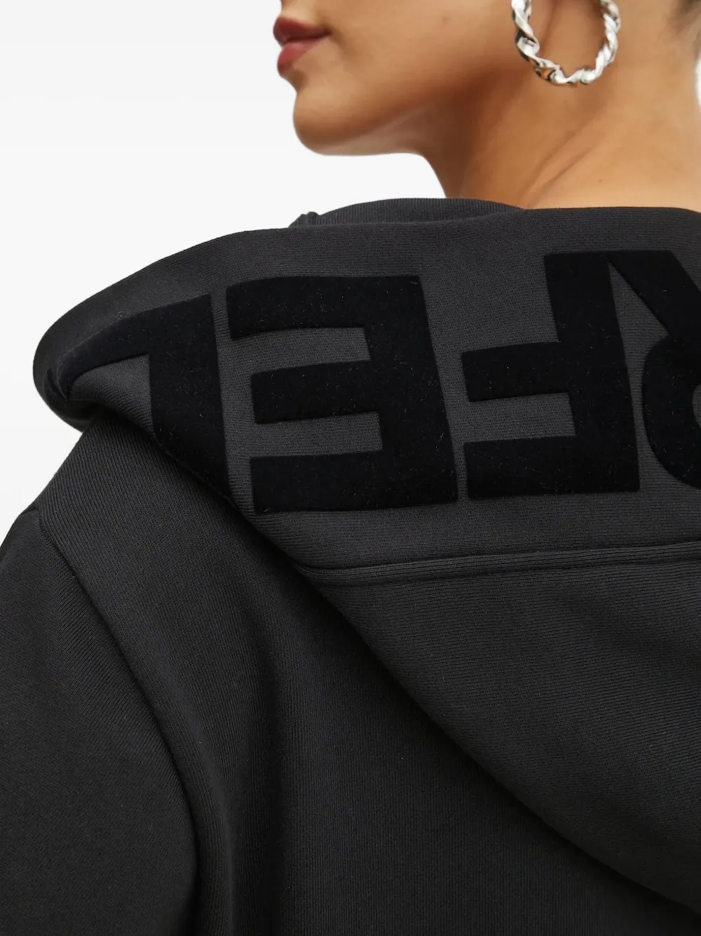 Karl Lagerfeld Hoodie met logo-jacquard Zwart