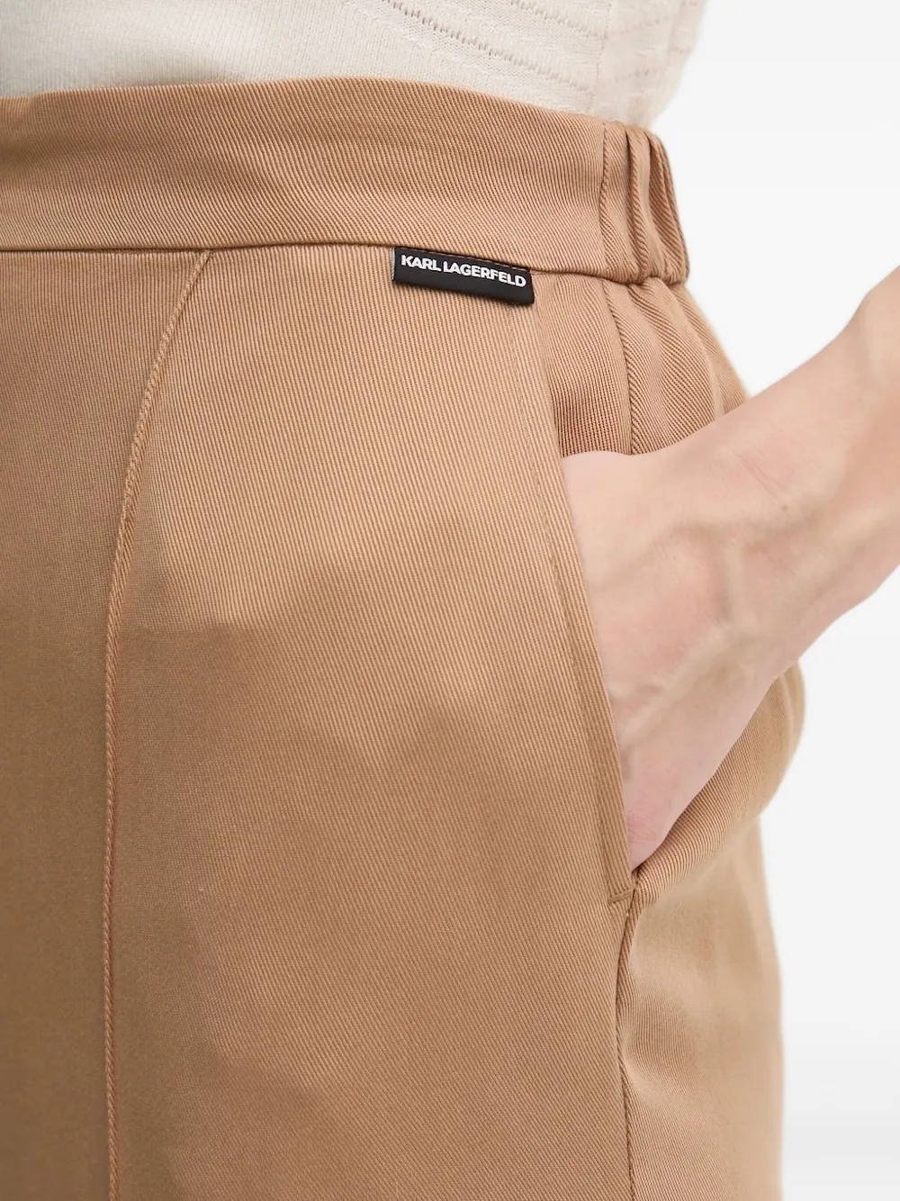 Karl Lagerfeld Broek met elastische taille Beige