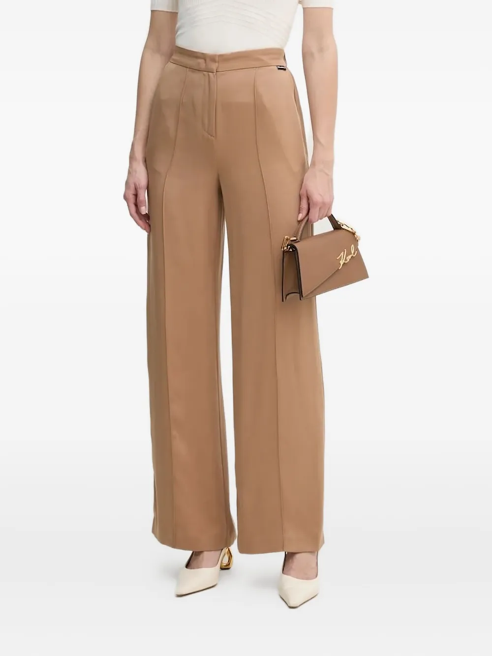 Karl Lagerfeld Broek met elastische taille Beige